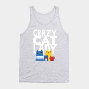 Funny Crazy Cat Lady with Cats Tank Top